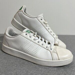 Adidas Advantage Men Size 11 Athletic Casual Shoes White Green Sneakers Tennis